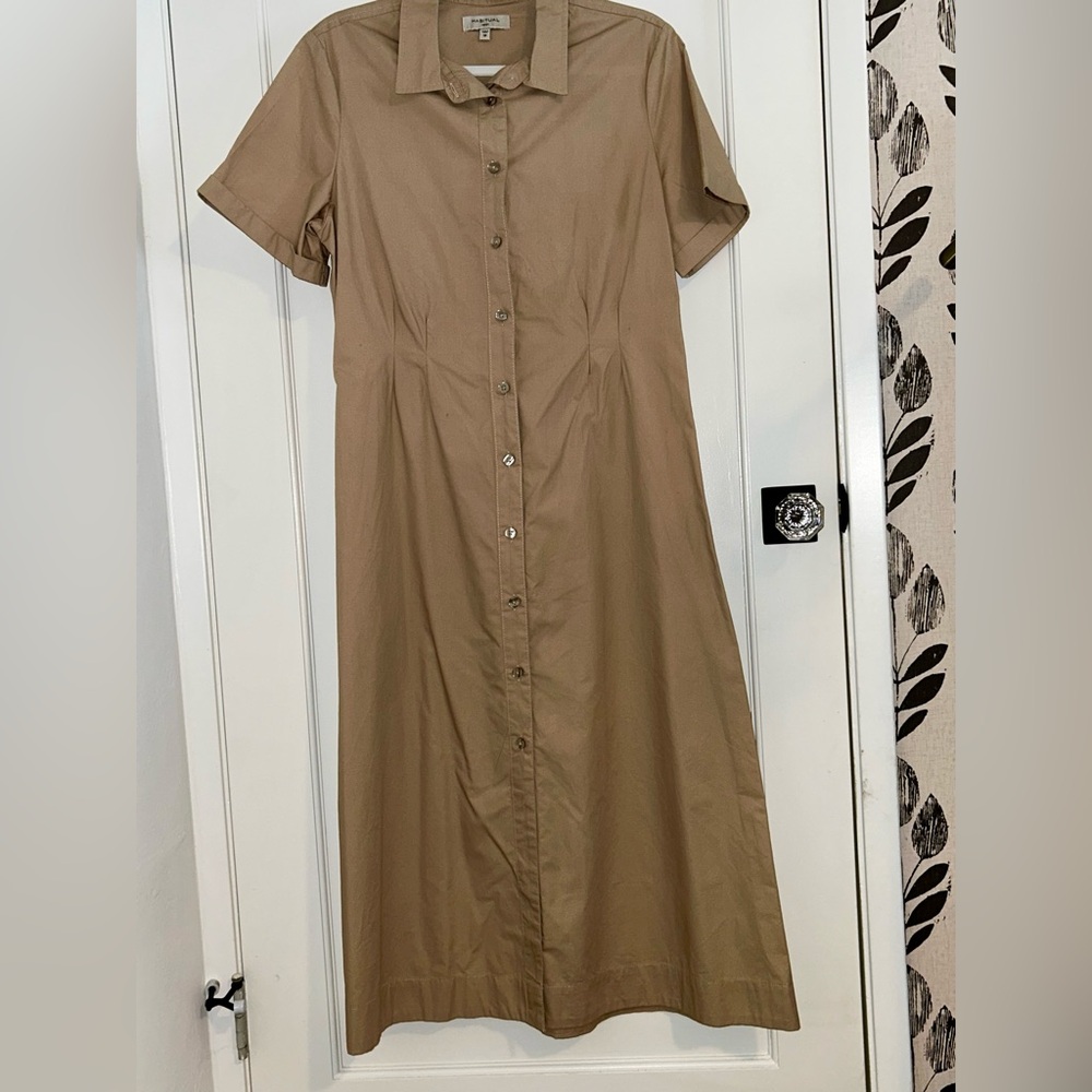 Habitual Tan Button-Up Shirt Dress